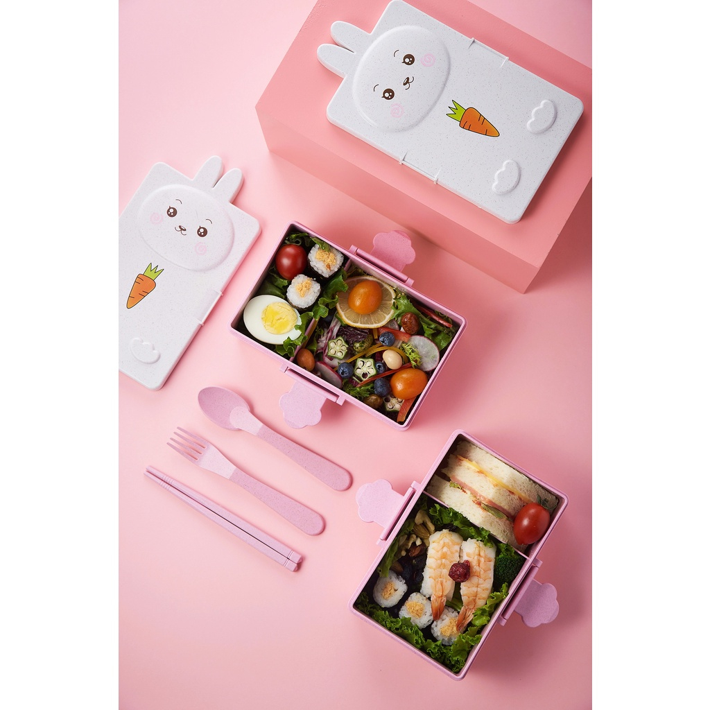 Kotak Makan Rabbit 850ml/ Lunch Box Anak Karakter Kelinci/LUNCH BOX BENTUK BEBEK