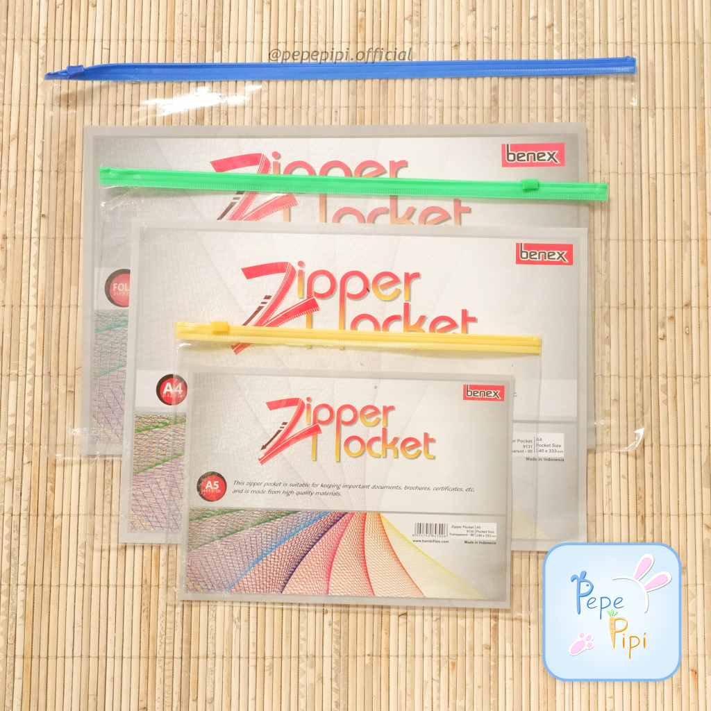 

Map Benex Zipper Pocket A5 A4 F4 9132 Map plastik File Transparan