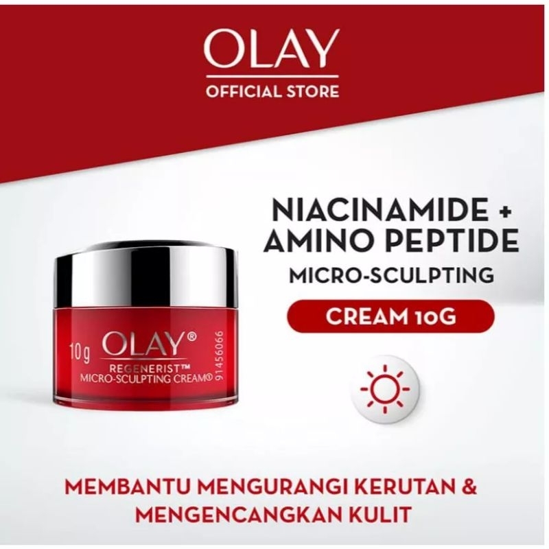 Olay Regenerist Day Cream 10gram Micro-Sculpting Olay Cream Pagi Regenerist Anti aging 10g