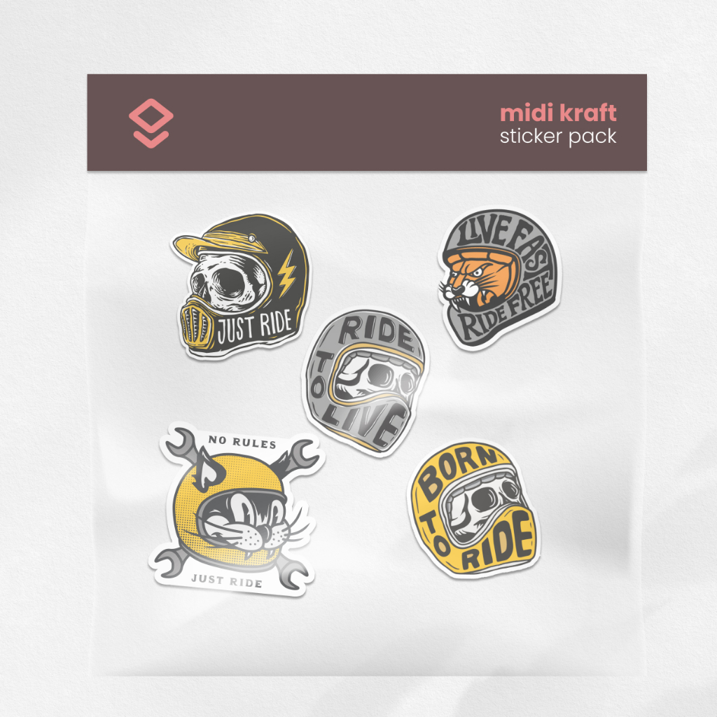 

Stiker Retro Helmet Motor Biker Rider Vintage Vinyl Anti Air