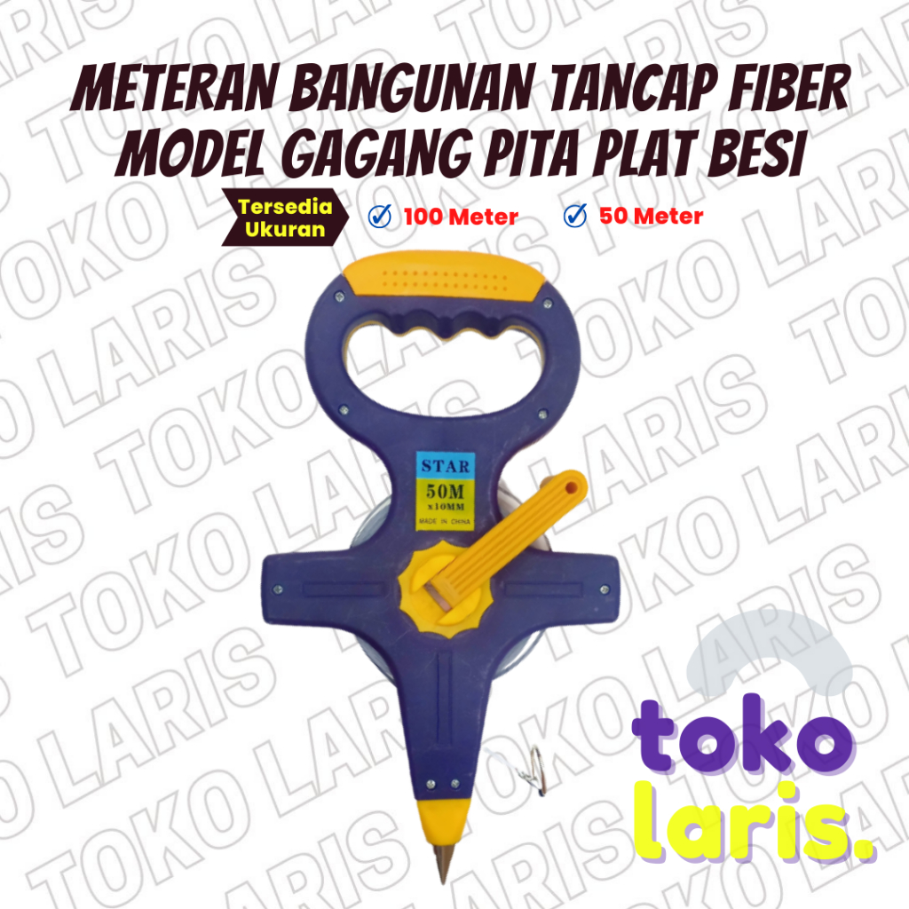 METERAN TANCAP PLAT BESI TANAH TANCAP GULUNG ROL ROLL 50M 100M METER ALAT PERKAKAS TUKANG PERTUKANGA