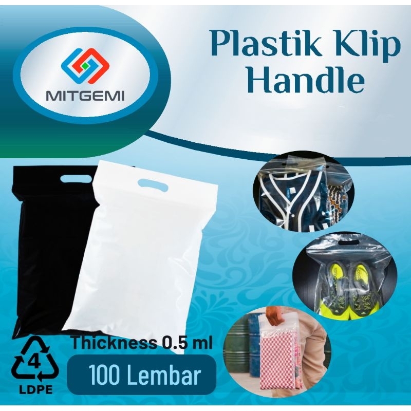 Plastik klip dengan handle / plastik ziplock untuk bungkus baju, laundry sepatu - 1 kg