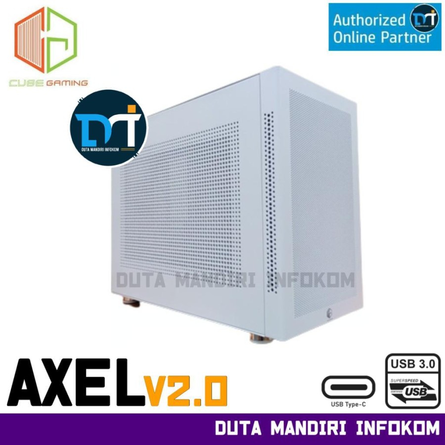 Cube Gaming AXEL - Side Mesh Version Mini-ITX Gaming Case - AXEL V2.0 WHITE