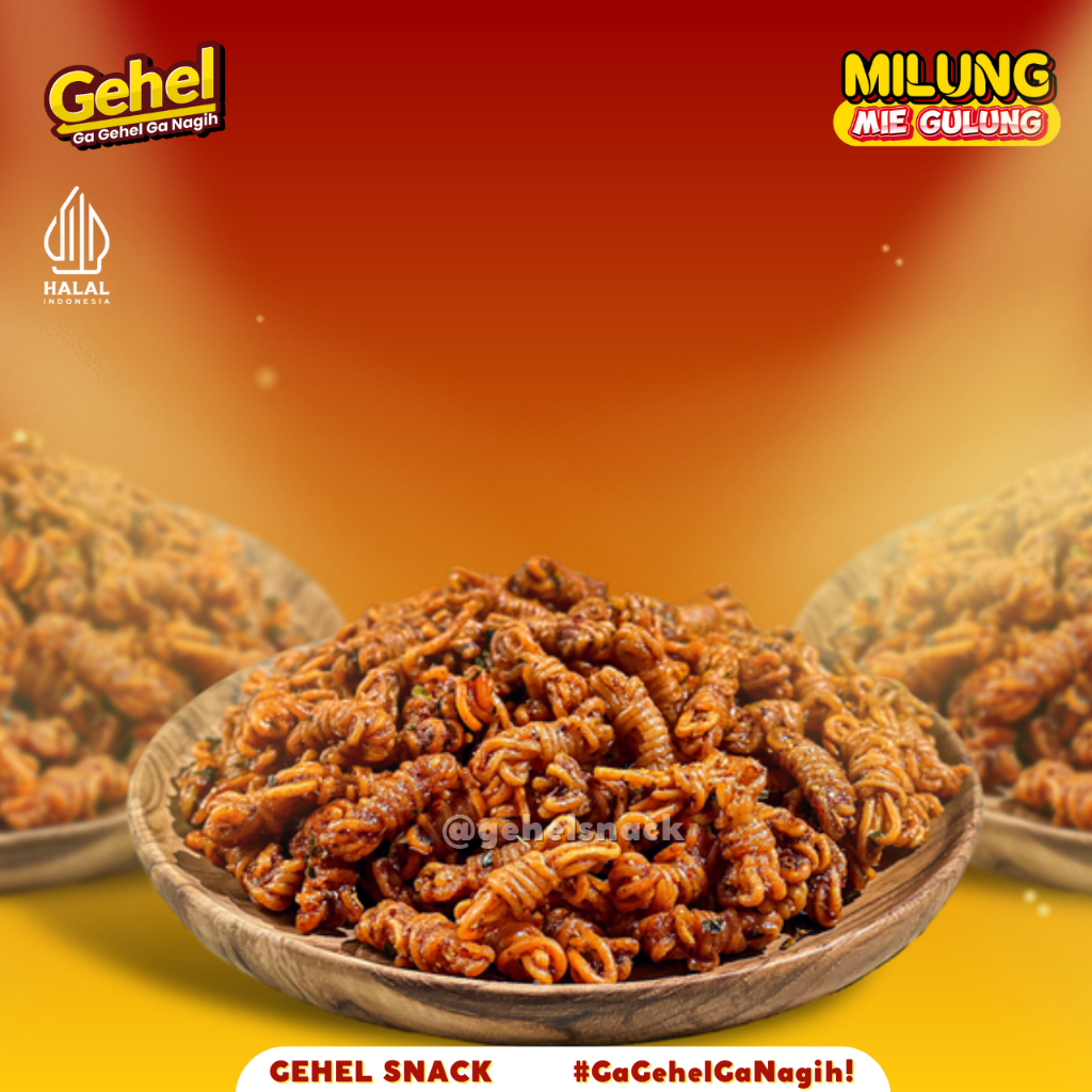 NEW LAUNCHING MIE GULUNG (MILUNG) 200GR, Mie Uwel Pedas Jeruk - Makanan Ringan Food-4