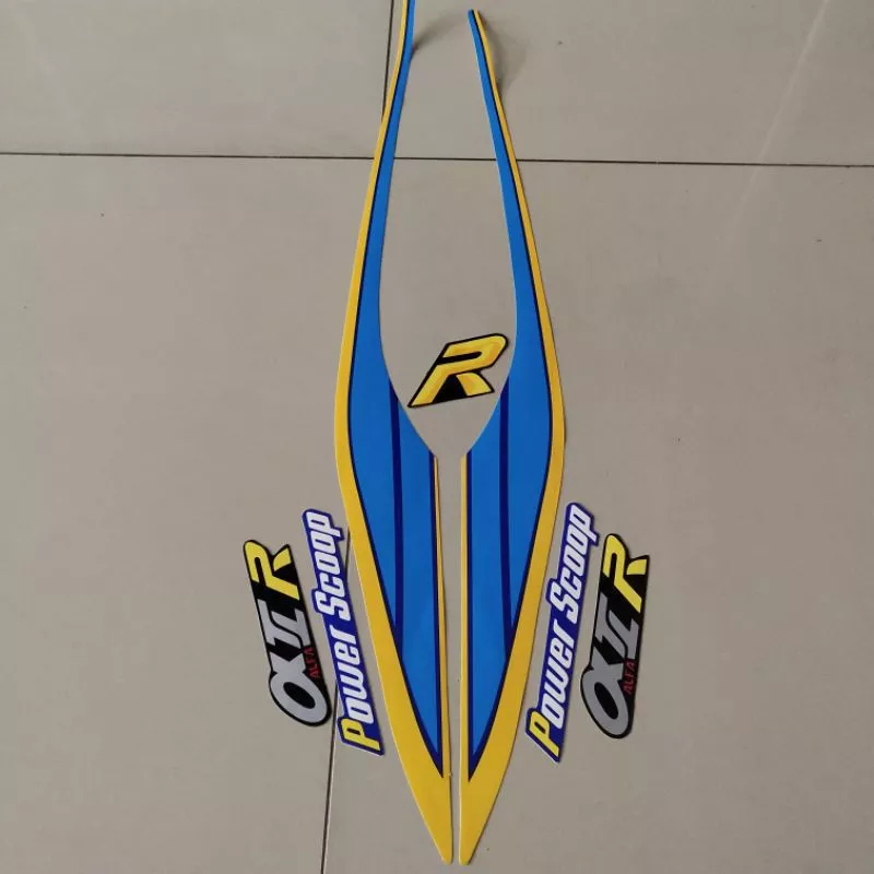 stiker striping yamaha alfa 100 v100 power scoop lis body original