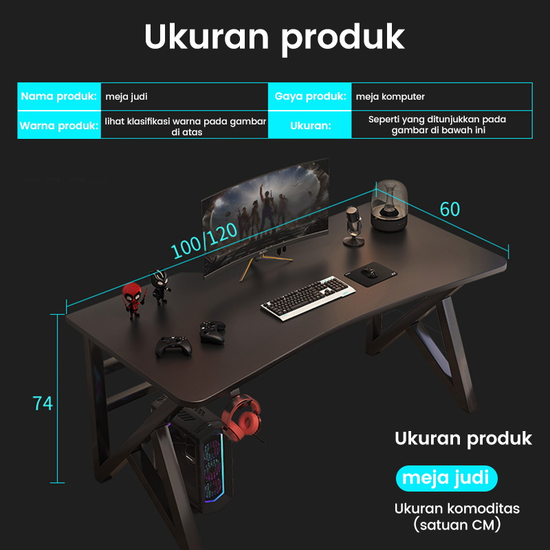 Pocket Dragon Meja komputer/Meja laptop/Meja gaming/Meja kerja/Meja belajar aesthetic/Meja kantor(A122A)-4