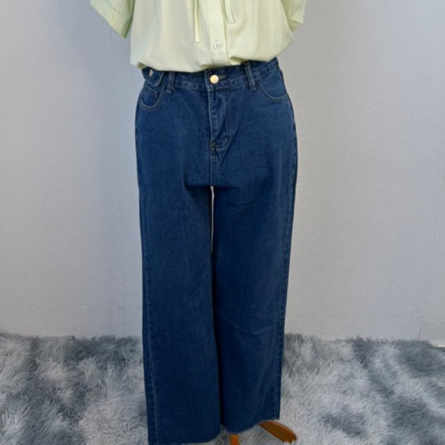 jl002-jeans kulot panjang pocket samping