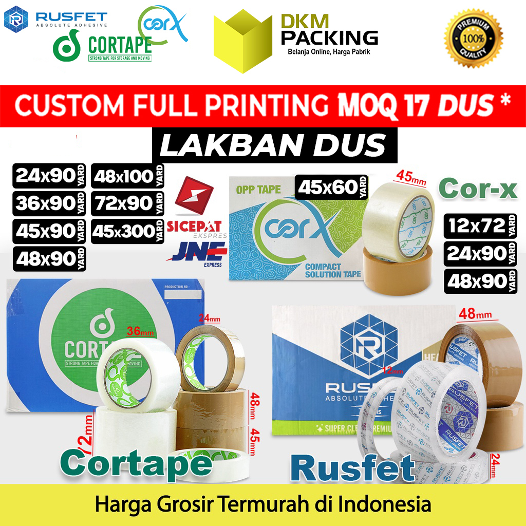 

Lakban Bening Coklat Isolasi Solatip OPP Tape Plakban VARIANT KARGO / DUS