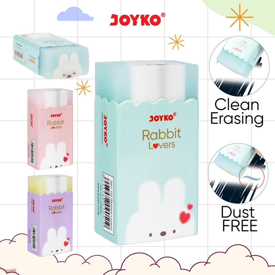 

PENGHAPUS PENSIL JOYKO ERT 132 RABBIT LOVERS | ERASER | SETIP KARET
