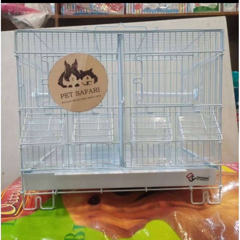 Kandang Burung Besi Kotak 2 sekat untuk lovebird Dayang 501
