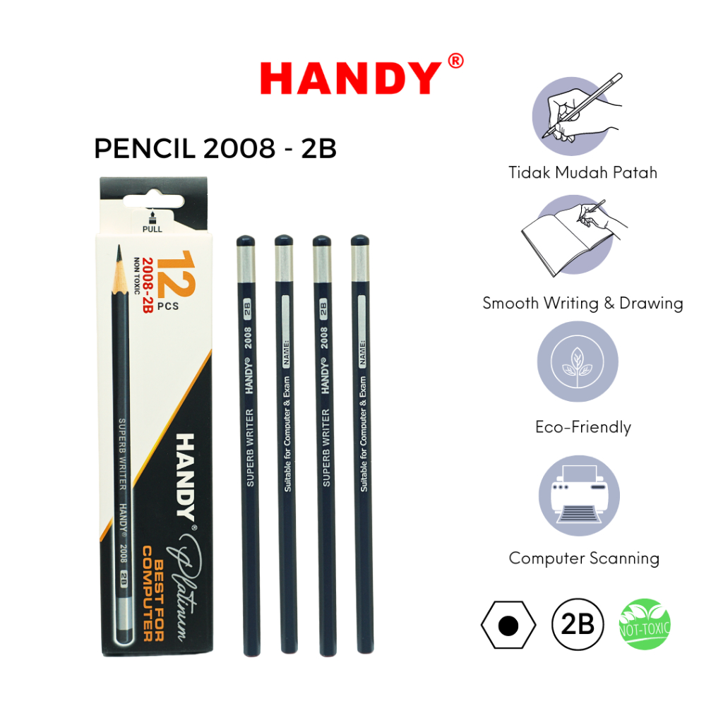 

HANDY Pensil Sketch 2B 2008 Isi 12 Pcs