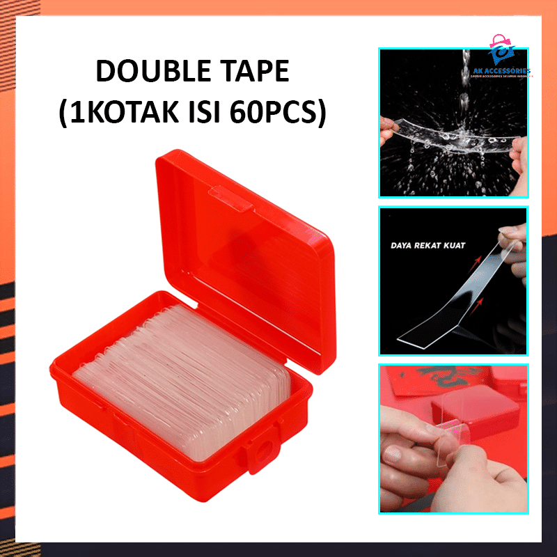 

DOUBLE TAPE MINI PEREKAT 2 SISI DOBEL TIP MULTI FUNGSI BUAT REKAT BARANG DAN LAIN LAIN / 1 BOX LEBIH KURANG 60PCS 010