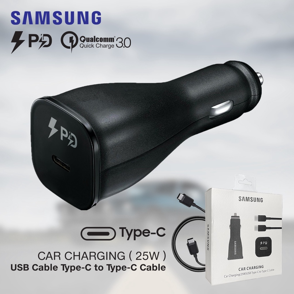 Charger Mobil Samsung Type C 1 Port 25W Original /Car Adapter Ori