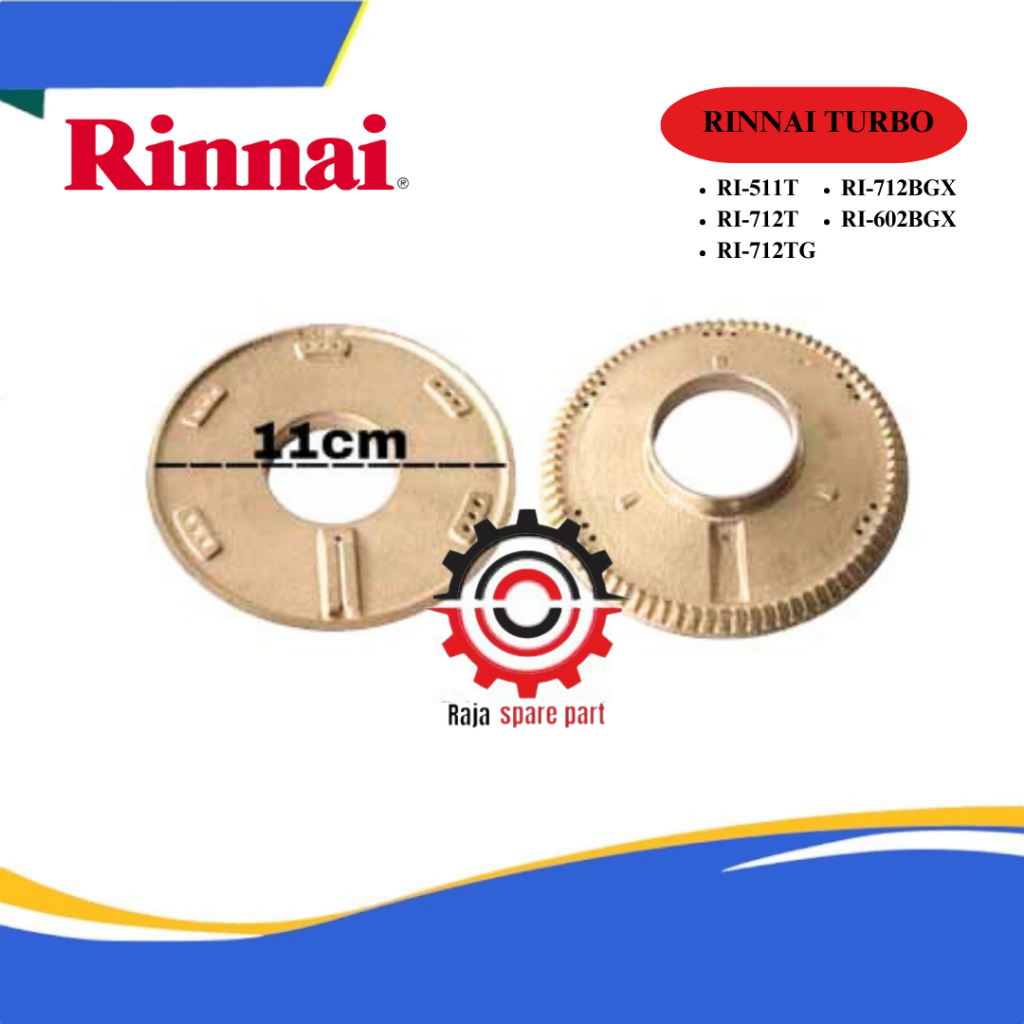 BURNER KUNINGAN KOMPOR GAS RINNAI TURBO RI-712T,RI-511T