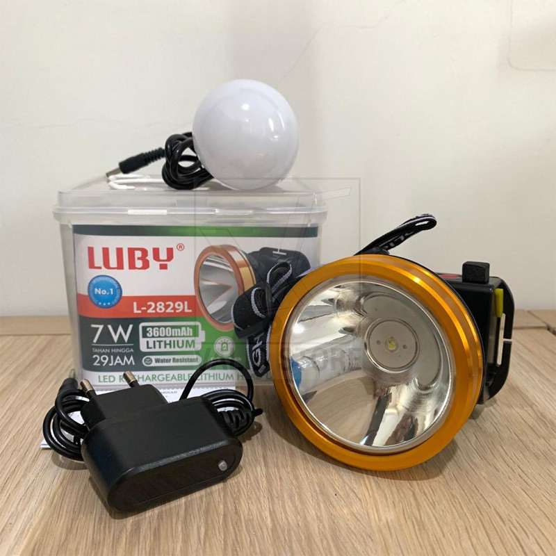 Luby Senter Kepala Headlamp L-2829L  7W / 7 Watt