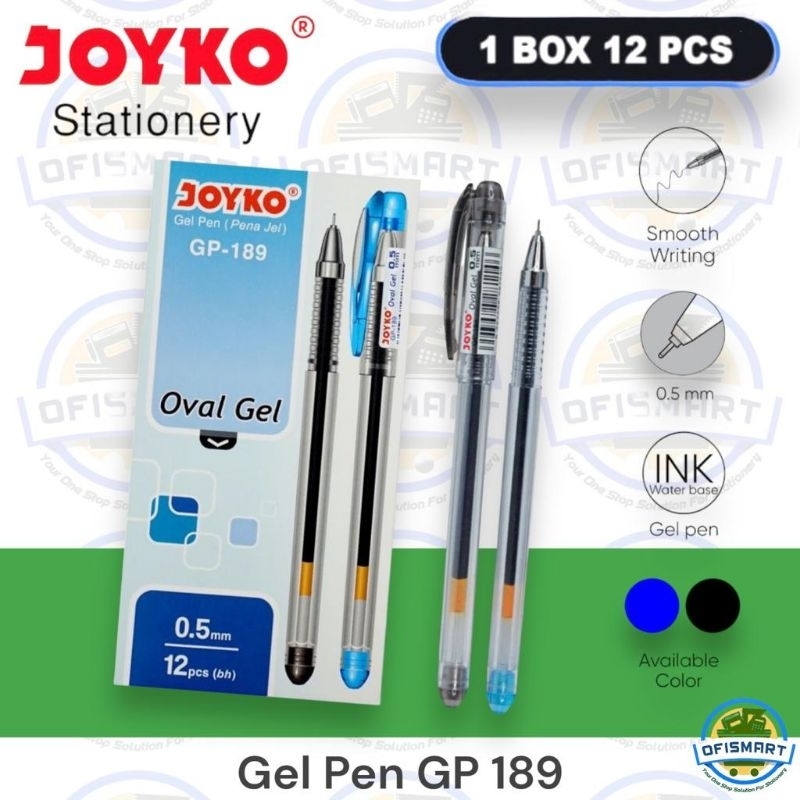 

Joyko Pulpen GP-189 Oval Gel | @1Ktk=12PCs