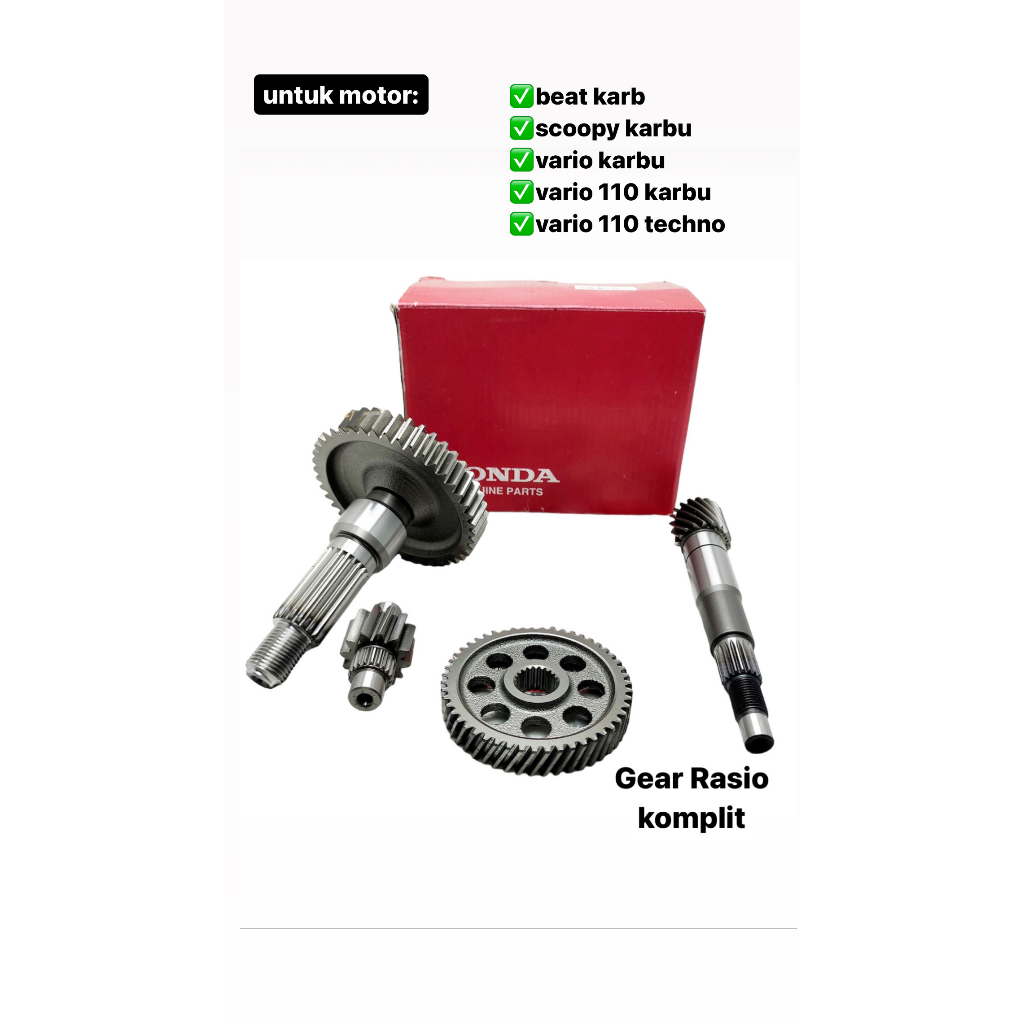 GIGI GEAR RASIO SET KOMPLIT BEAT KVY KARBU BEAT LAMA SPACY KARBU SCOOPY KARBU GIGI RASIO SET HONDA