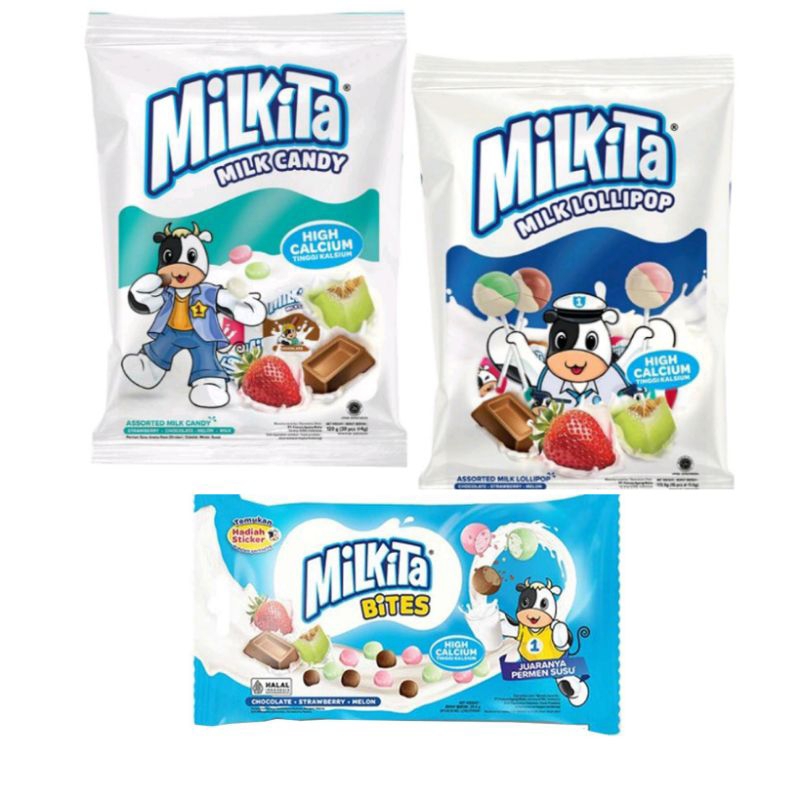 

Milkita Aneka Candy bites Lollipop Assorted sachet permen susu