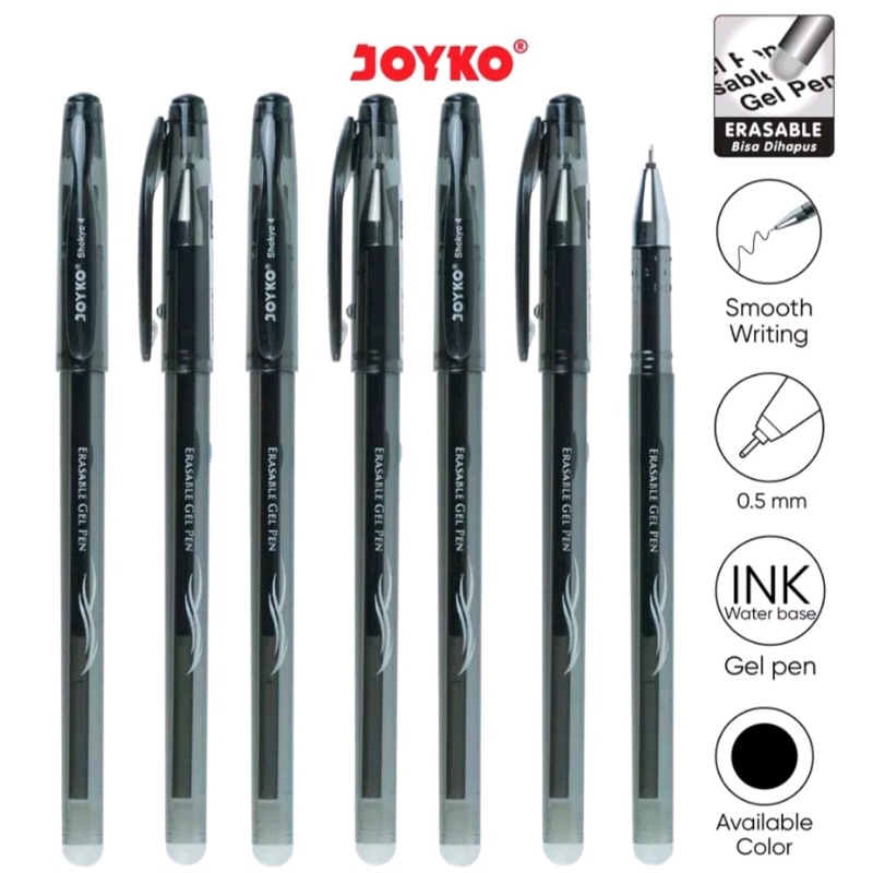 

Erasable Gel Pen Joyko GP-322 0.5mm Shokyo 4 Gel Bisa Dihapus Pulpen Pena Jel Ball Point Bolpen 0.5 mm