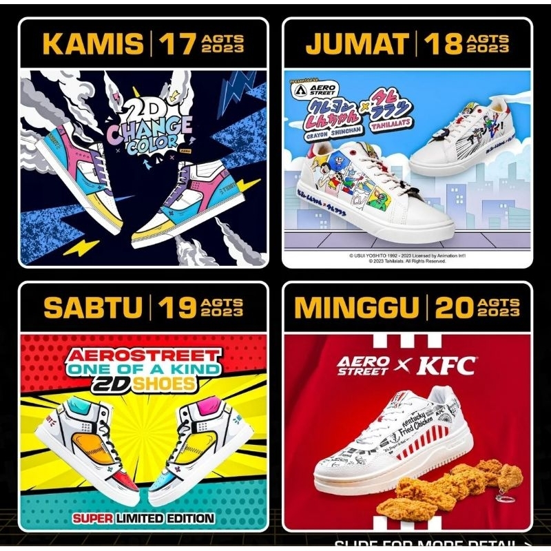Aerostreet X KFC/Shinchan Season 2, 2D Change Colour, 2D Shoes