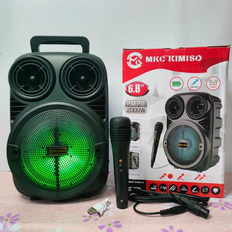 Promo Speaker Aktif Bluetooth Kimiso 3381 Bass Bonus Mic Speaker Bluetooth Karaoke Outdoor COD