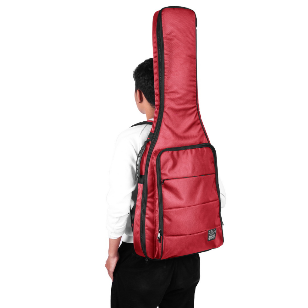 Zorc - Valen | Tas Gitar Elektrik Tahan Air | Softcase Gitar Listrik | Gigbag Red