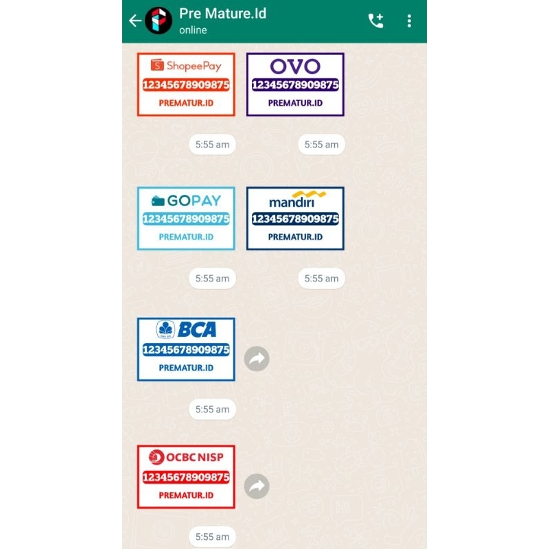 Stiker Whatsapp(No Rekening/E-Wallet)