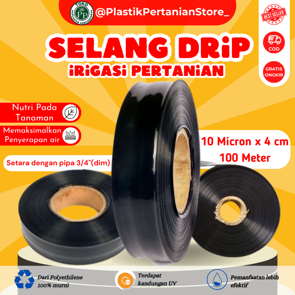 Selang Drip 10 micron 4 cm 100 meter - Pipa 3/4 inch