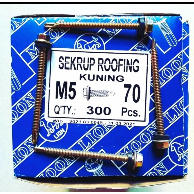 SEKRUP ROOFING KUNING 12X70 MOON LION/ SEKRUP ROOFING KUNING 7 CM MOON LION
