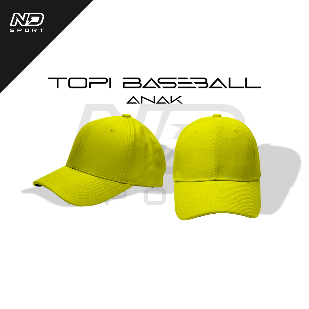 TOPI Polos anak Pria Wanita topi baseball Cowok Premium Distro KUNING