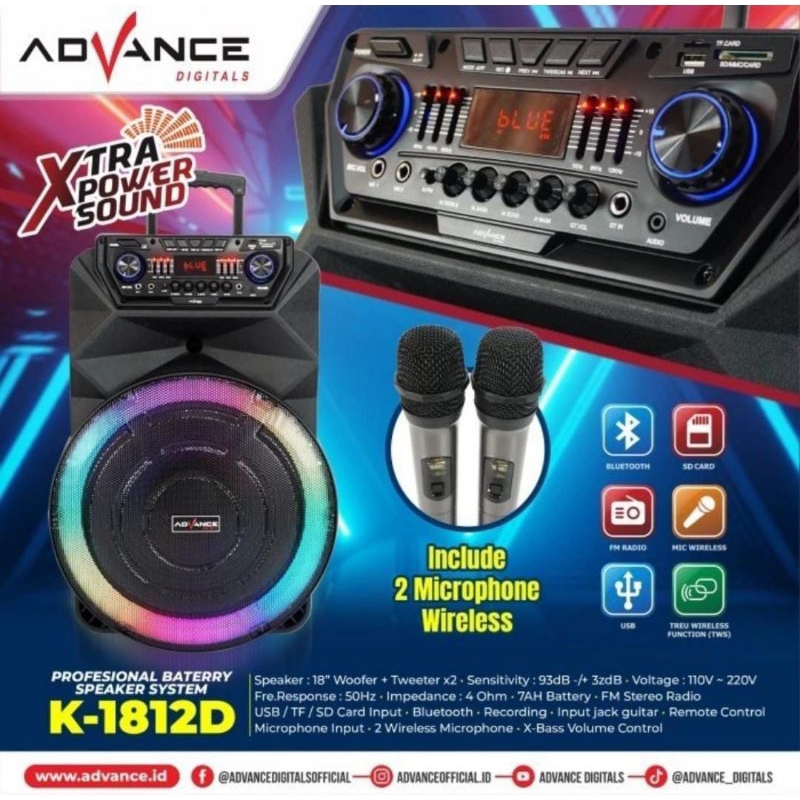 Speaker Aktif Portable Meeting Advance K1812 D K 1812D Trolley