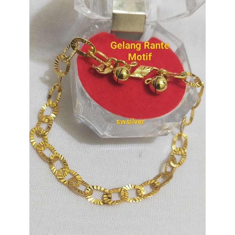 GELANG RANTE MOTIF PERAK 925 LAPIS MAS