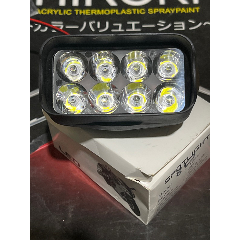 LAMPU TEMBAK 8 MATA PERSEGI PANJANG PLASTIK MERK ACAK LAMPU SOROT MOTOR PLASTIK UNIVERSAL LAMPU TAMB