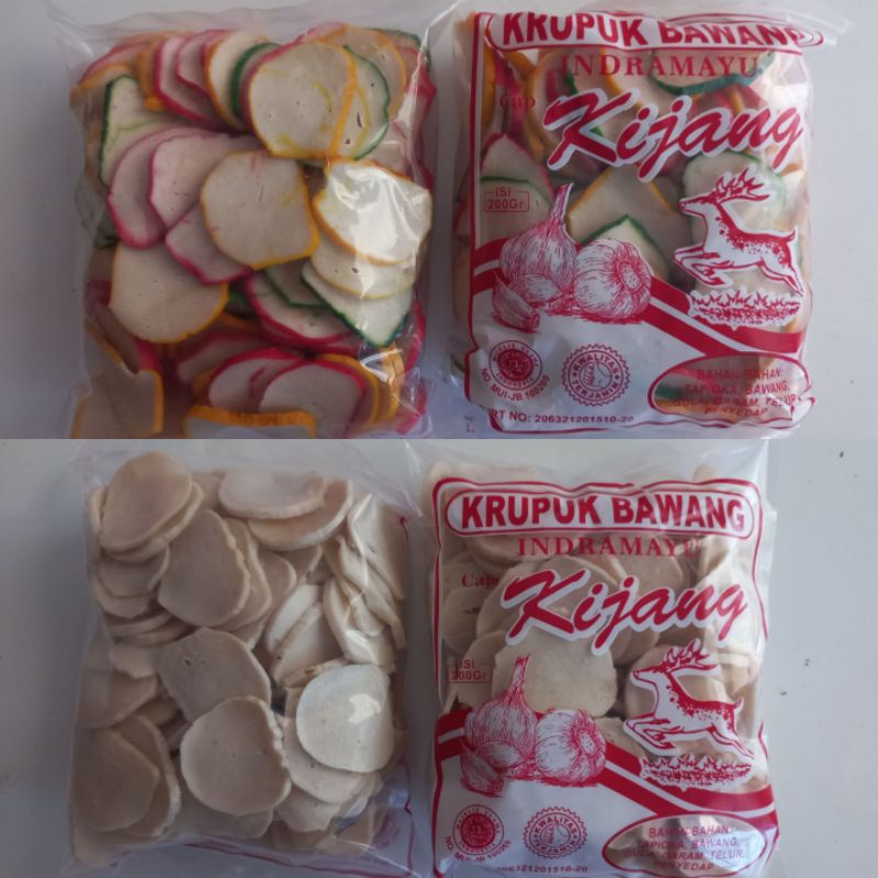 

kerupuk atau krupuk rasa bawang besar, cap kijang @200g