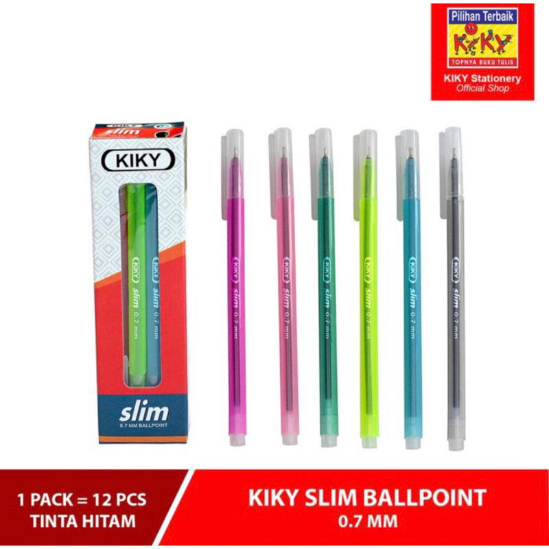 

Ballpoint Kiky Slim 1 Pack {0,7 MM } / Pena Kiky Slim 12 pcs