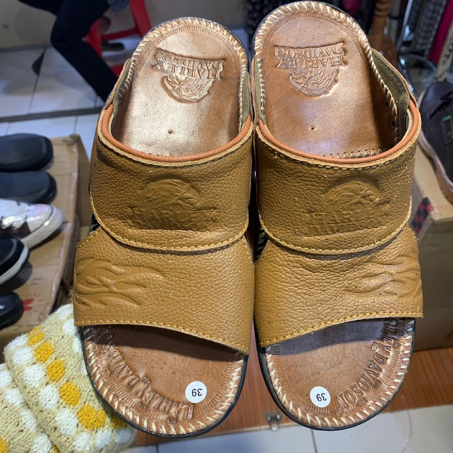 Sandal Pria Kulit Asli Harley Davidson