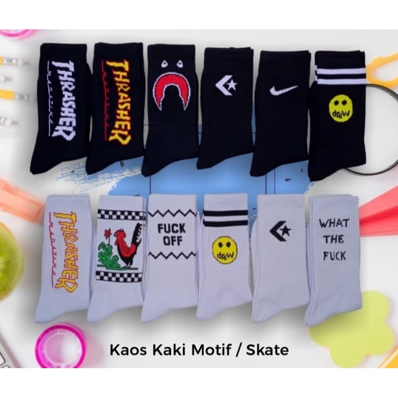 kaos kaki motif premium bahan tebal