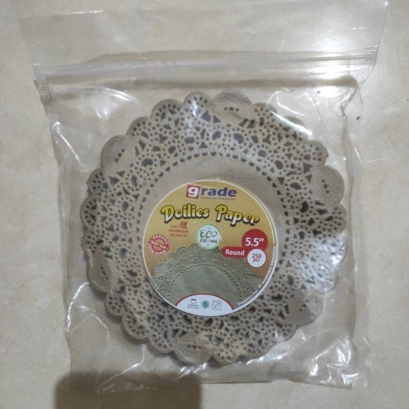 Doilies Paper 5,5" Brown (Grade) / Paper Doilies 5,5" Coklat / Kertas Bunga 5,5" coklat