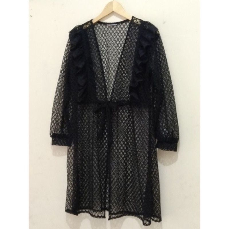 REAL PIC - Outer Brukat Tali Pita/ Long outer / Outer Tunik /Cardigan Brukat /lace outer