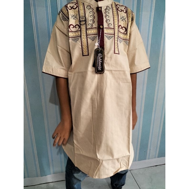 baju Koko Turki anak bordir usia 6-8 tahun