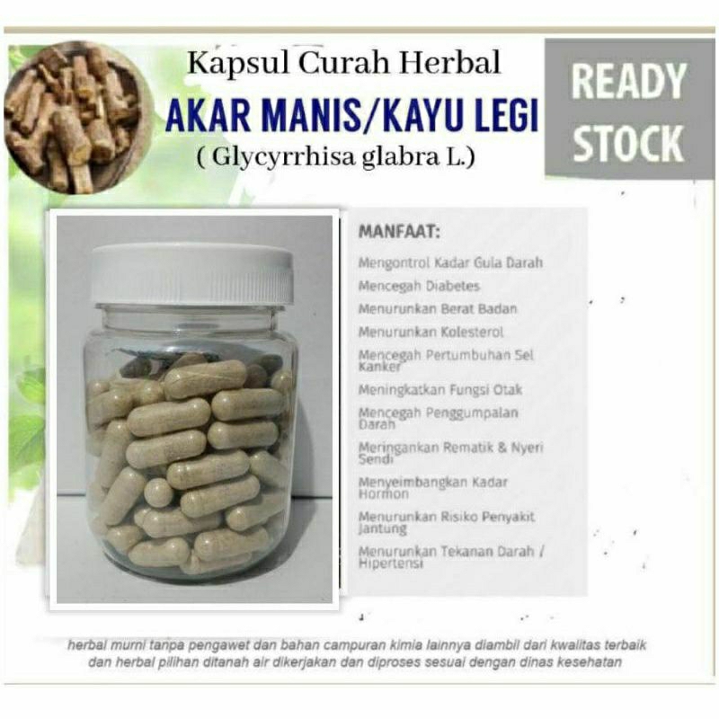 

AKAR MANIS 100 KAPSUL OBAT HERBAL TERBAIK (PREMIUM QUALITY)