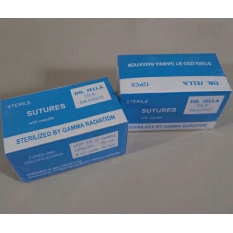 Silk / Benang Silk / Silk Braided / Suture Silk Braided Plus Jarum / Benang Oprasi / Benang Jahit Be