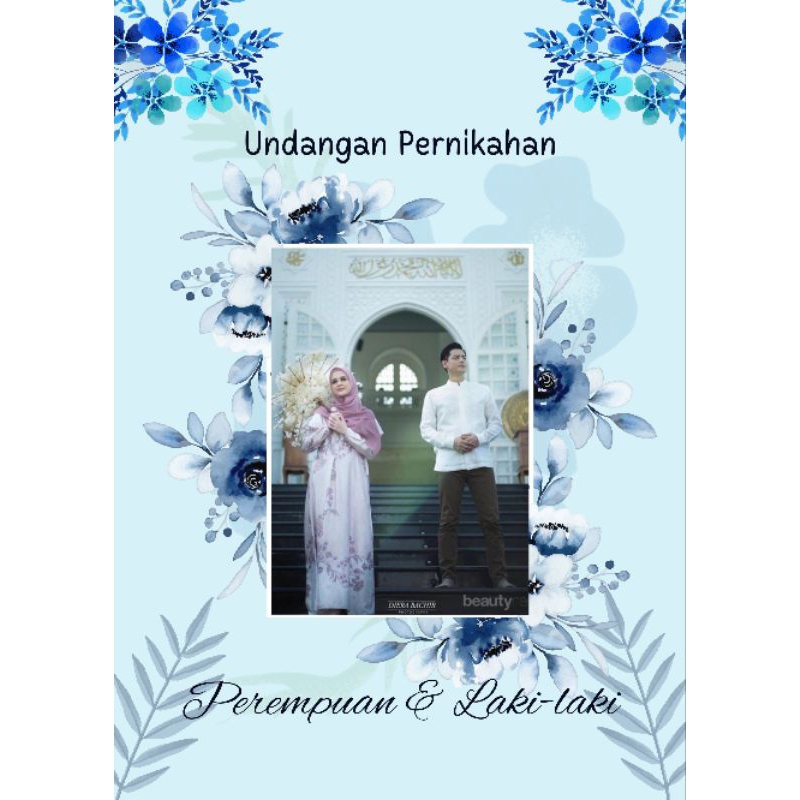 undangan video pernikahan/lamaran blue