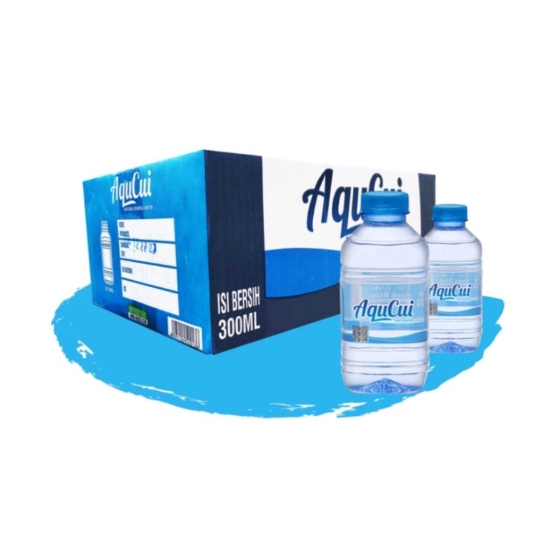 AQUCUI Air Mineral Dalam Kemasan Botol Kotak 300ml Isi 24 pcs per dus