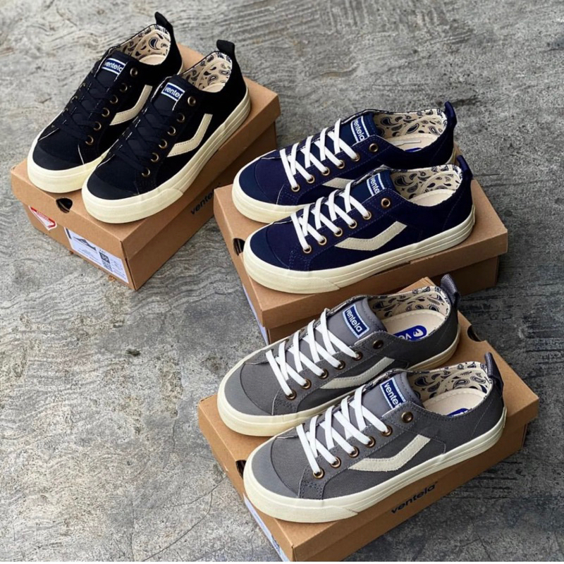 SEPATU VENTELA REBORN REFLECTIVE (BISA NYALA) BLACK NATURAL / WHITE / CREAM SNEAKERS ORIGINAL