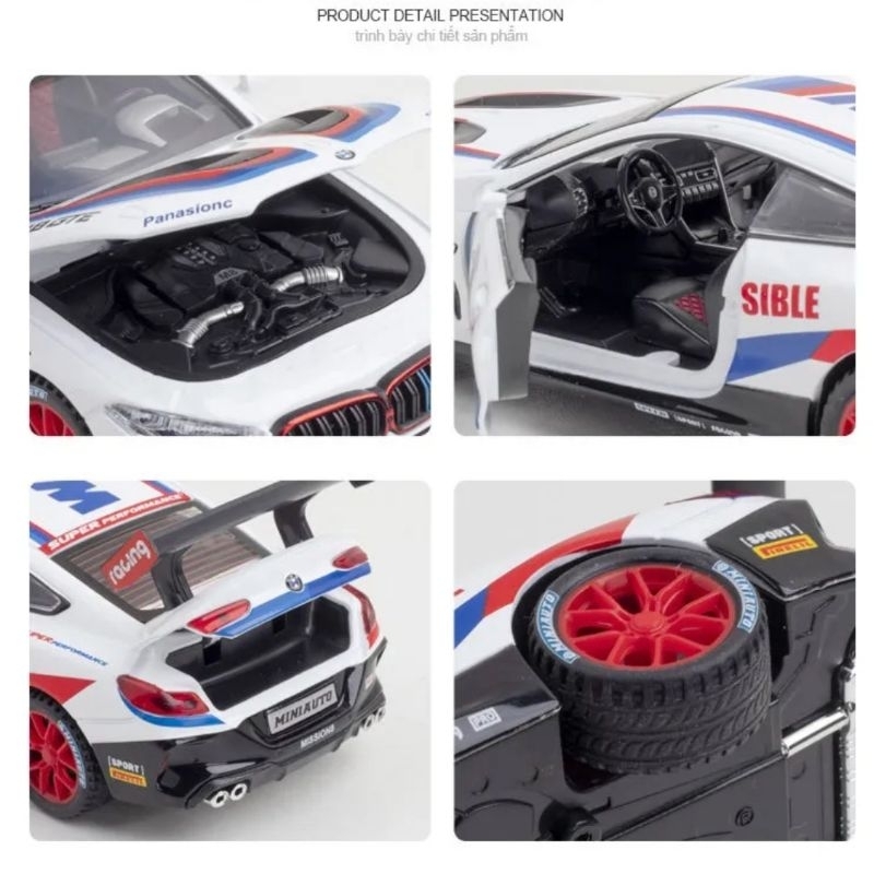 Diecast Mobil BMW M8 GLE  Die-cast Mobil Sport Recing Skala 1:32 Miniatur Mobil Balap Pajangan