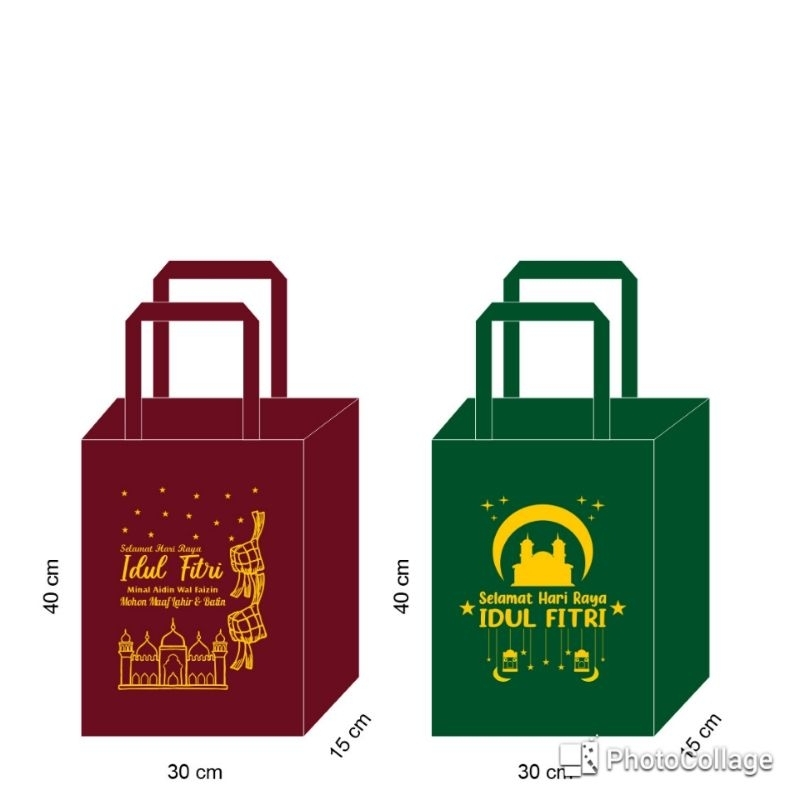 

Tas goodie bag hantaran Lebaran Idul Fitri / tas Spunbond