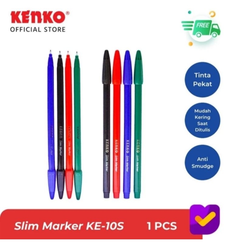 

KENKO SLIM MARKER SPIDOL KE-10S TINTA HITAM 1 lusin