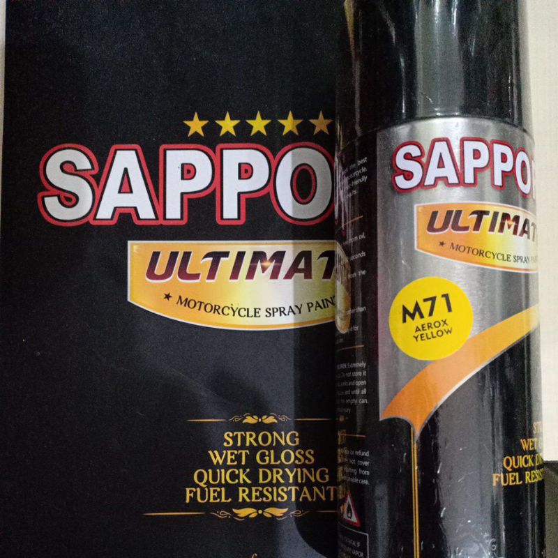 SAPPORO ULTIMATE M71 AEROX YELLOW CAT SEMPROT SPRAY PAINT WARNA KUNING saporo tahan bensin