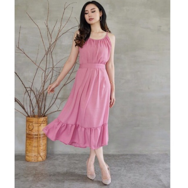 dress valentine  /outfit lebaran /outfit idul fitri / lebaran idul fitri ramadhan Midi dress cringkl